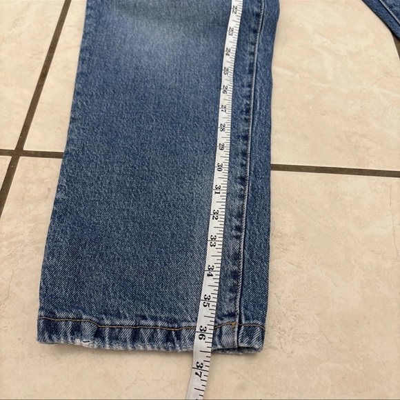 Zara Jeans Women’s Pants Sz 10 Blue The High Rise Straight Denim Stretch - Picture 5 of 7